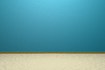 Empty room with blue wall