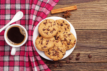 Cup of coffee and cookies
