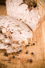 roast beef slaces with black pepper and cumin