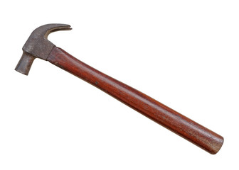 wood hammer isolated on white background