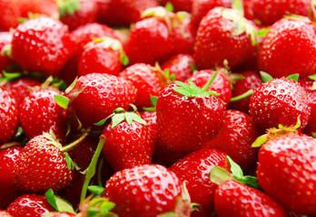 Ripe sweet strawberries close-up