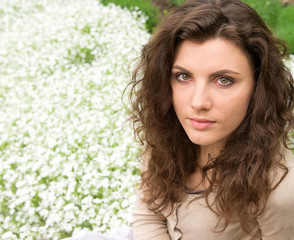 beautiful girl portrait in park