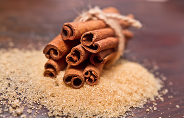 Bunch of cinnamon sticks 