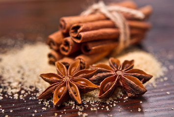 Bunch of cinnamon sticks 
