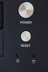 power and reset button on desktop pc panel