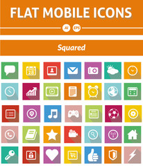 Flat Mobile Icons - Squared Version