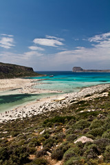 Balos beach. View from Gramvousa Island, Crete in Greece.Magical