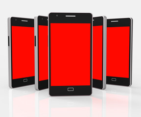 Copyspace Smartphone Represents Portable Copy-Space And Online