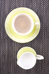 cappuccino coffee with milk