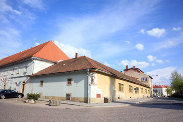 Fototapeta na wymiar Old castle administrative buildings in Litomysl, Czech Republic