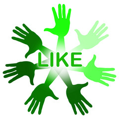 Like Hands Indicates Social Media And Arm