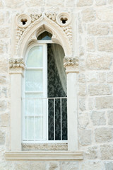 Fototapeta na wymiar Beautiful window of the old Korcula house, Croatia