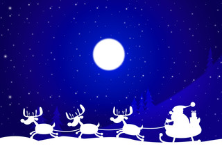 Obraz na płótnie Canvas Xmas Reindeer Indicates Father Christmas And Celebration