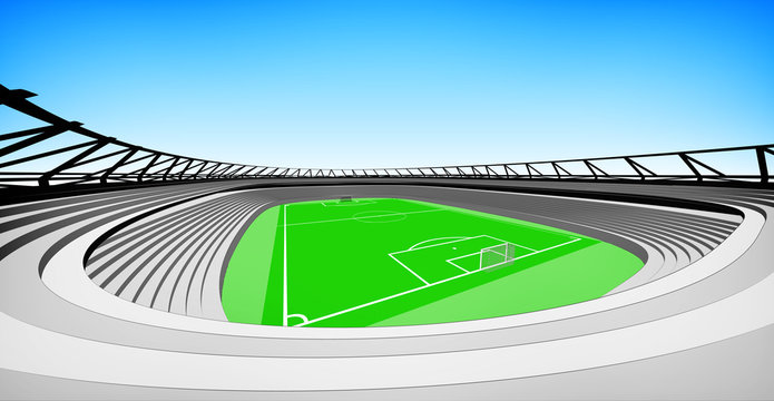 football stadium view with blue sky design my own