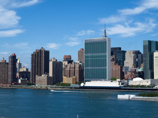 Fototapeta na wymiar New York City Midtown Skyline with United Nations-10