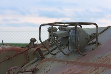 Reflector on armored tank