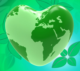 Heart World Shows Valentines Day And Globalisation