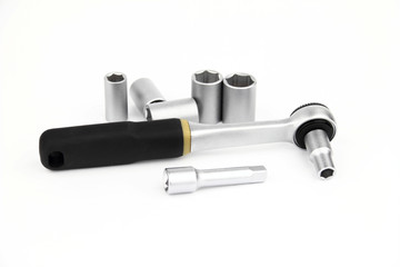 Tool set for car on the white background