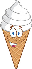 Happy Ice Cream Cartoon Mascot Character