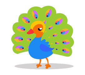 Cute baby peacock cartoon