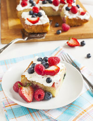Cornmeal-berry sheet cake