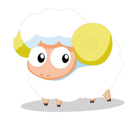 Cute baby sheep cartoon
