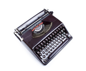 Old Brown Typewriter isolated