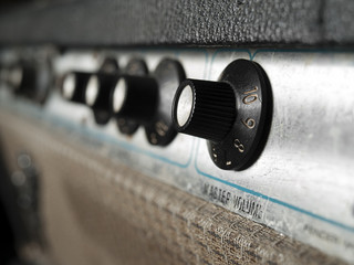 Vintage  guitar amplifier closeup