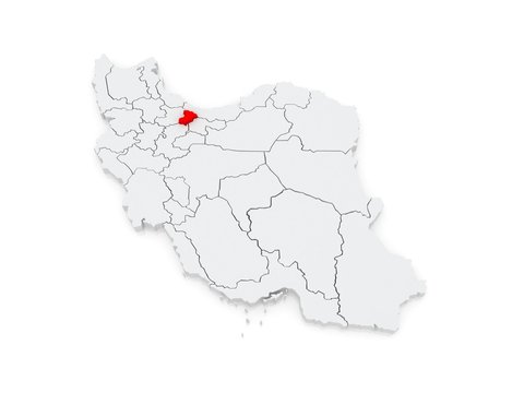 Map of Alborz. Iran.