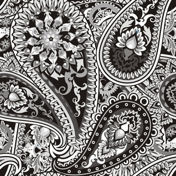 Seamless pattern based on traditional Asian elements Paisley