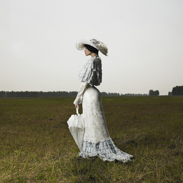 Woman In Vintage Dress