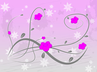 Pink Floral Indicates Abstract Backdrop And Blooming