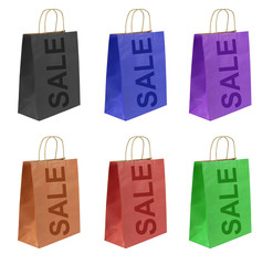 Shopping bags set with SALE text