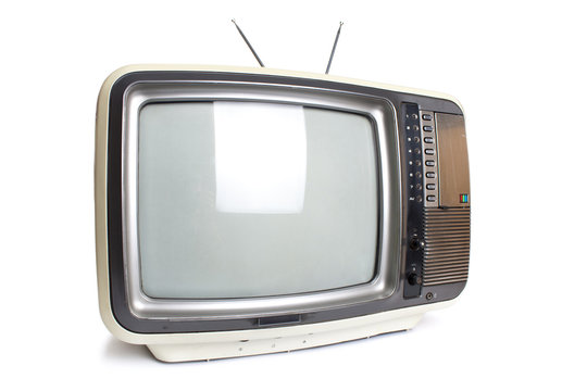 Old tv isolated with clipping path.