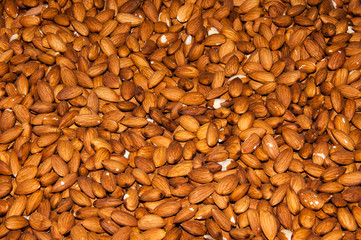 Fruit almonds or Prunus dulcis