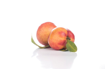 Nectarine friut on white isolated background