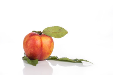 Nectarine friut on white isolated background