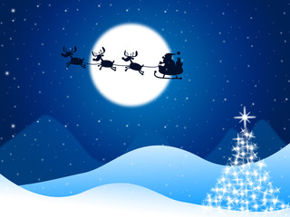 Obraz na płótnie Canvas Xmas Tree Represents Merry Christmas And Greeting