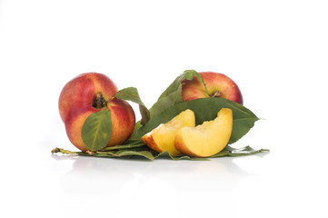 Nectarine friut on white isolated background