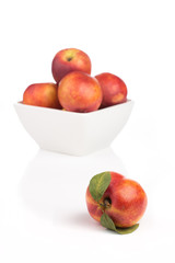 Nectarine friut on white isolated background