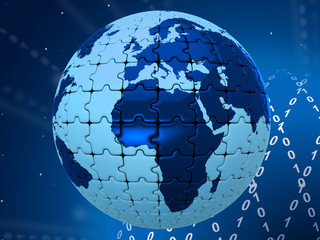 World Digital Represents High Tec And Globalise