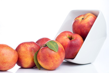 Nectarine friut on white isolated background