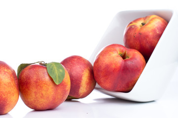 Nectarine friut on white isolated background