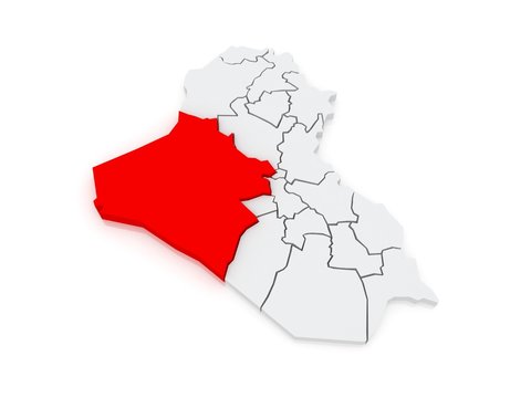 Map of Anbar. Iraq.