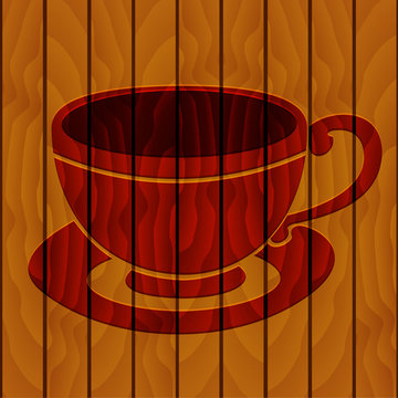 Coffee cup on a wooden background