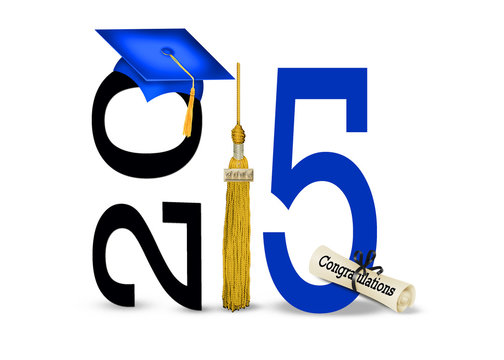 blue graduation cap for class of 2015