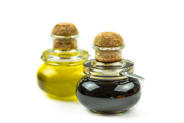 Olive oil and vinegar bottles