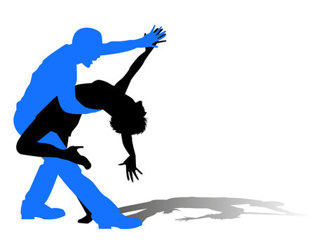 silhouette di ballerini latini