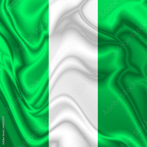 Nigeria Waving Silk Flag
