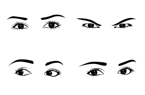 Female eyes emotion collection